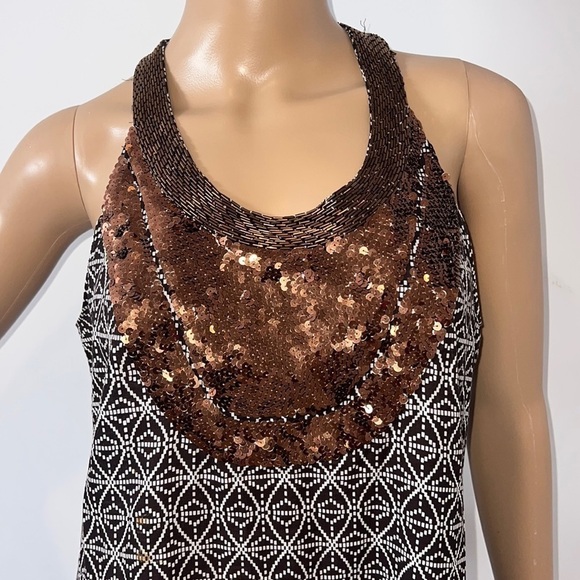 TORY BURCH Sequin and beaded Sunkiss Lightweight cotton tank Dress size 4 - Picture 5 of 13